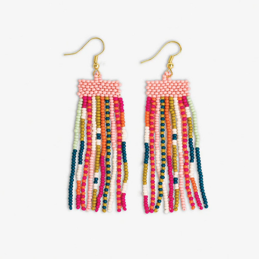 Adaline Mixed Patterns Beaded Earrings - Rainbow