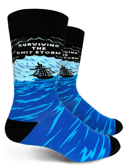 Surviving The Shit Storm Mens Crew Socks