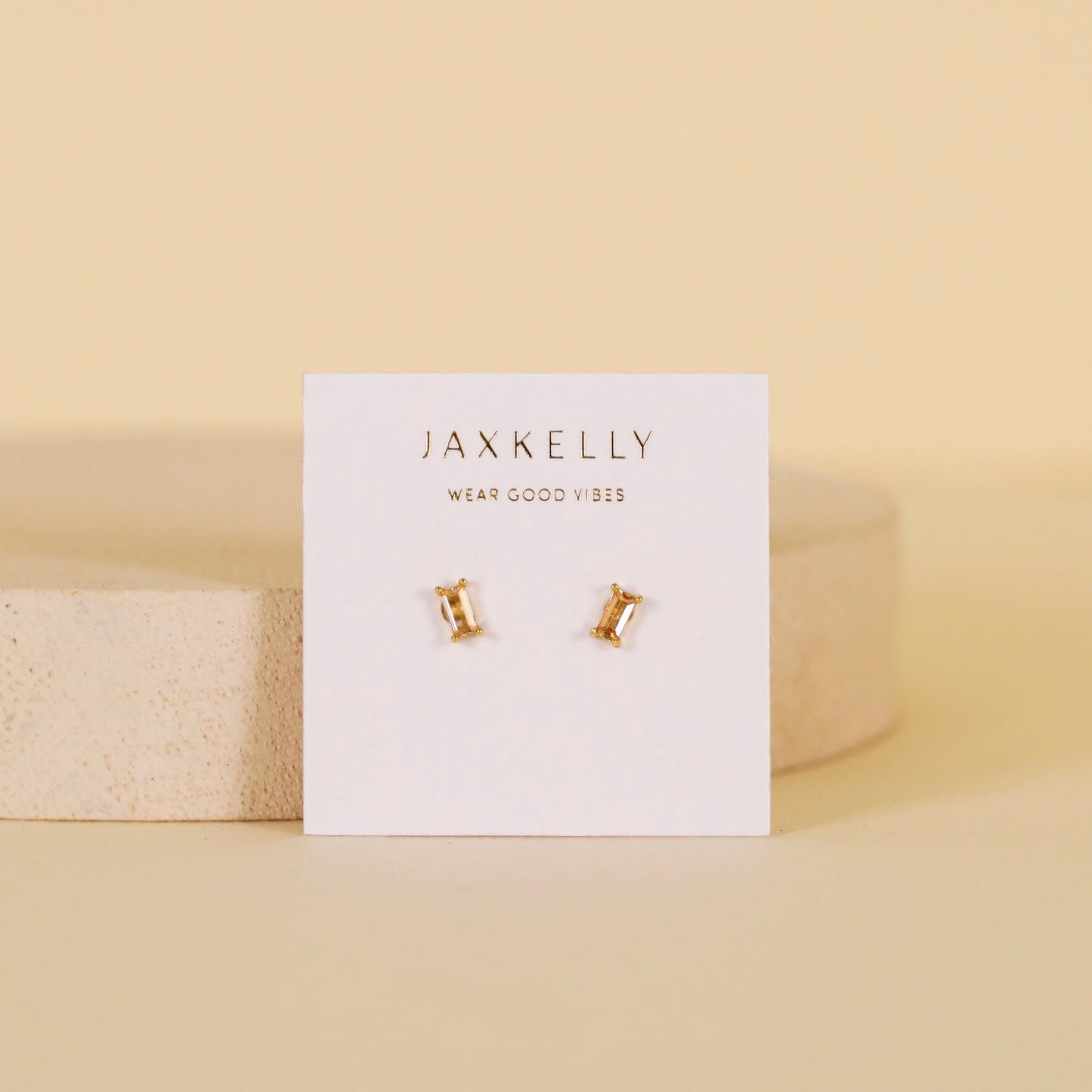 Baguette Earrings - Champagne - JaxKelly