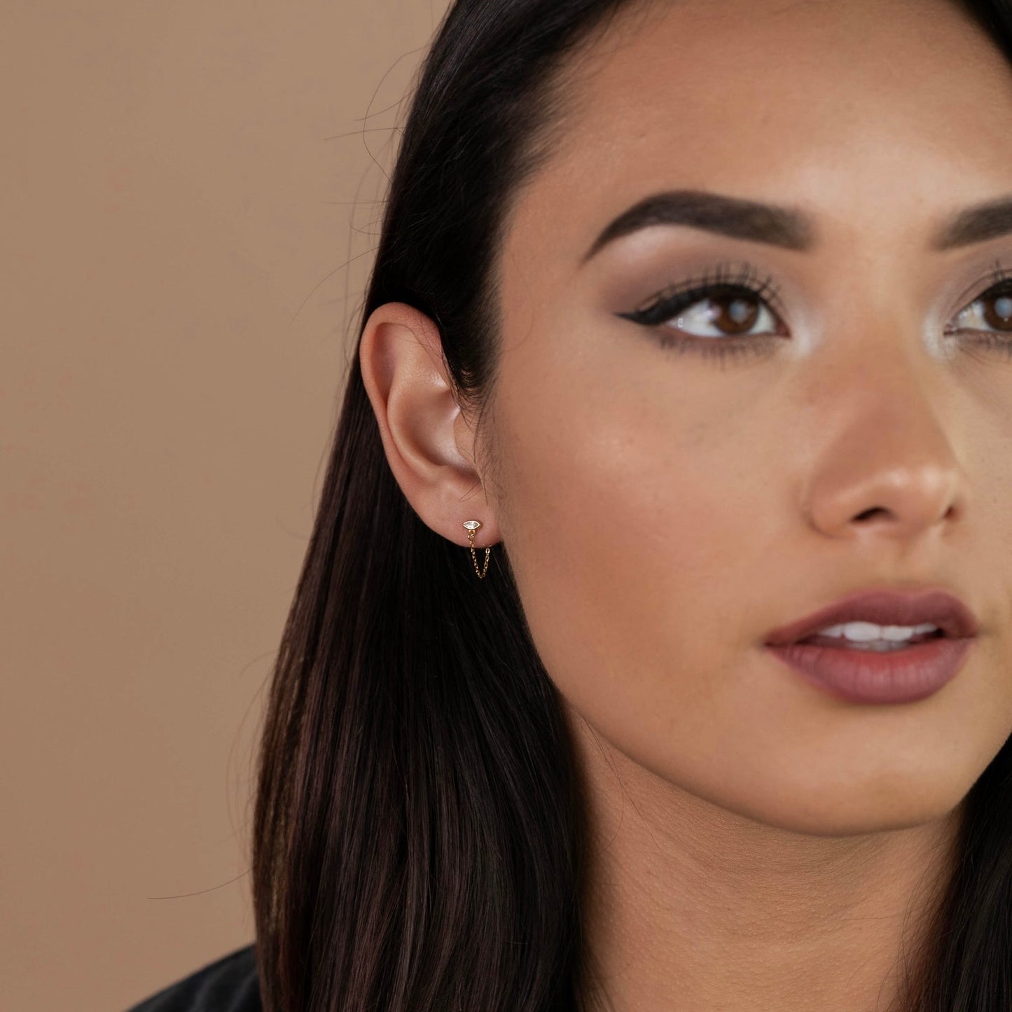 Stud Chain Huggie Earrings - JaxKelly