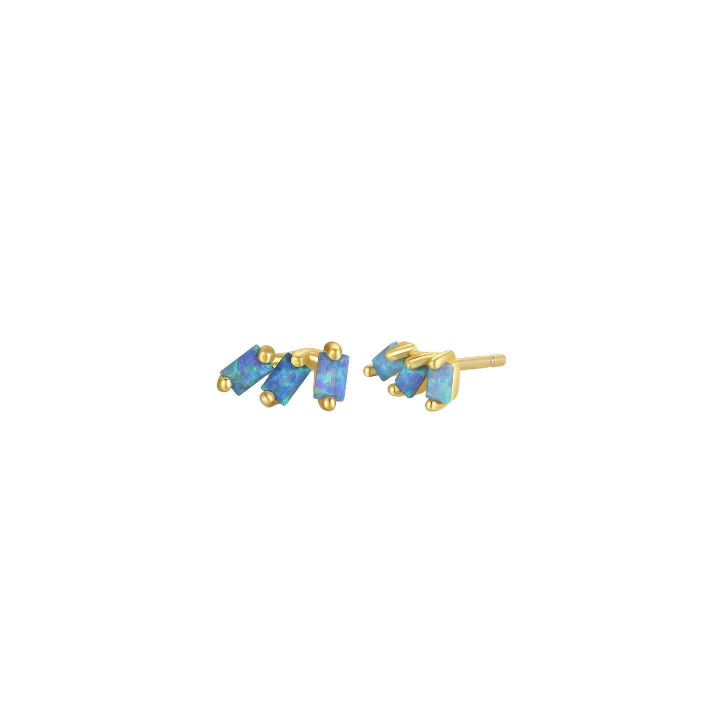 Offset Trio Earrings - Fire Opal - JaxKelly