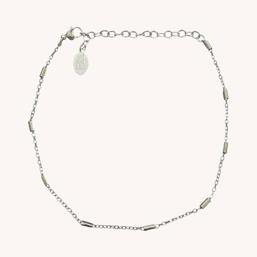 Waterproof Piper Silver Anklet