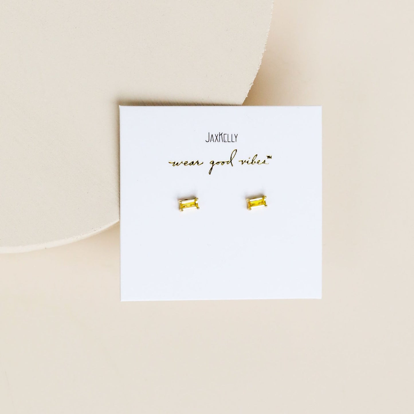 Baguette Earrings - Lemon - JaxKelly