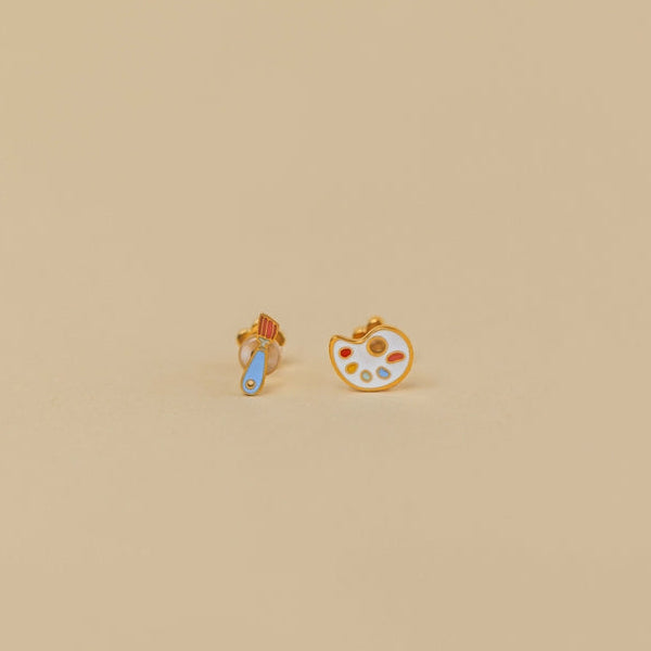 Artiste Pallete Enamel Flat Back Earrings - JaxKelly