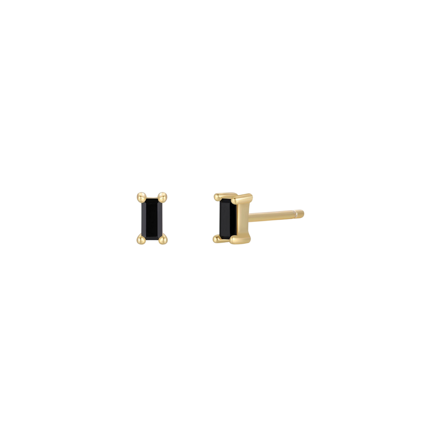 Baguette Earrings - Black - JaxKelly