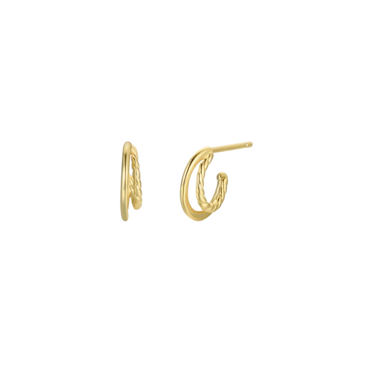 Gold Double Hoop Earrings - JaxKelly