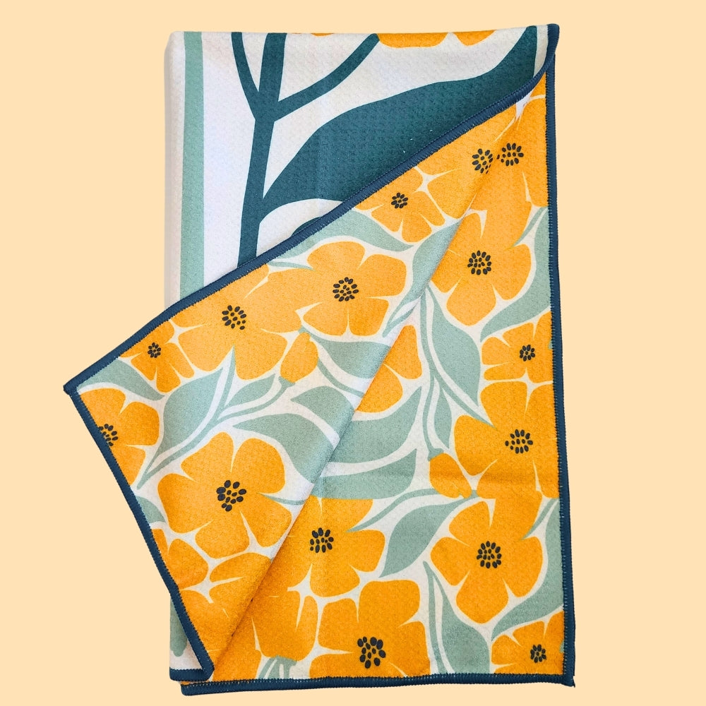 Orange Flowers | Microfiber Kitchen Dish Towel