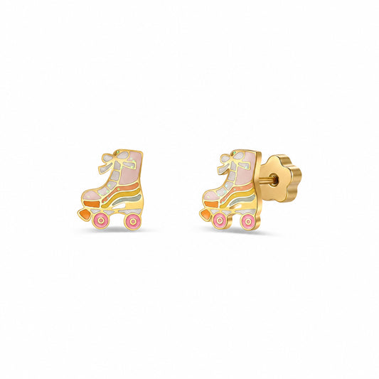 Roller Skate Enamel Flat Back Earrings - JaxKelly