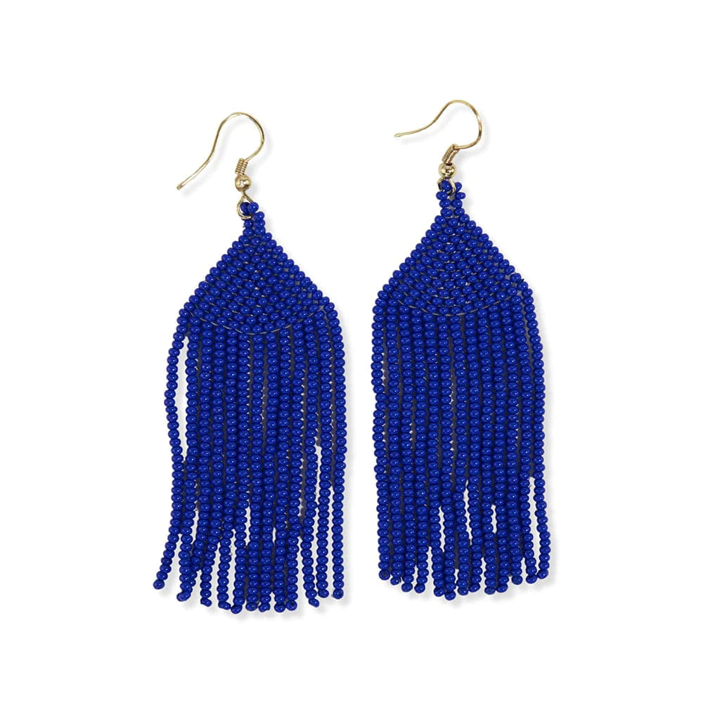 Michele Solid Beaded Fringe Earrings