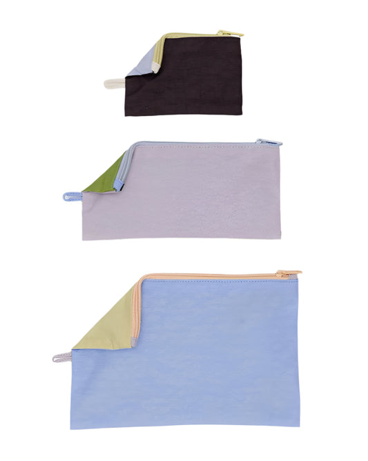 Baggu Flat Pouch Set - Pastels Colorblock