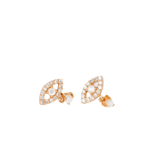 Mother of Pearl Evil Eye Drop Earrings