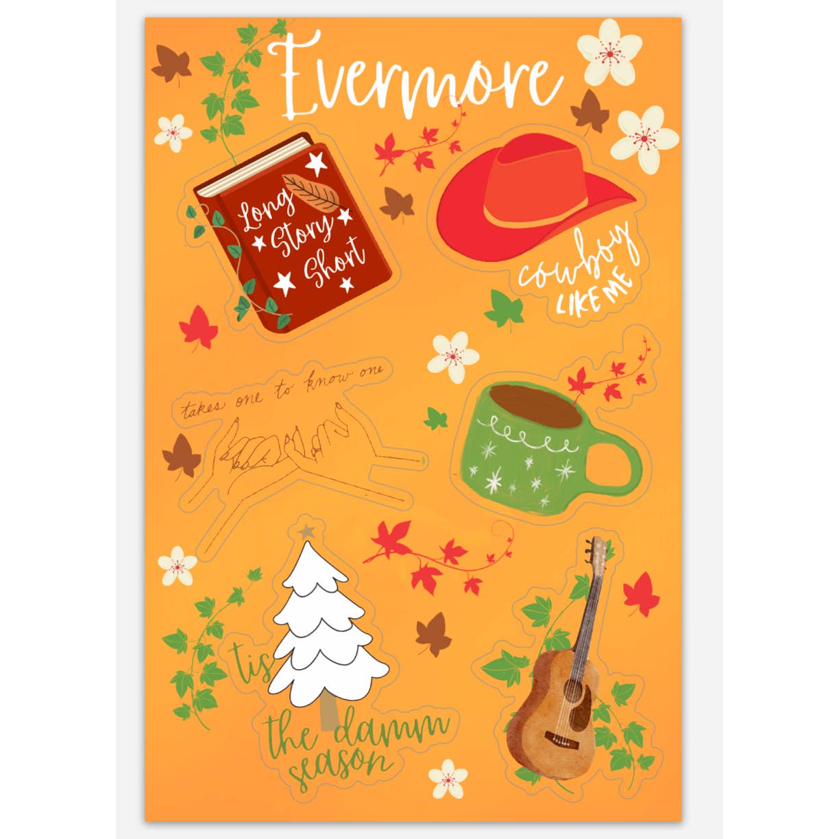 Evermore Album Sticker Sheet Set (Taylor Swift)