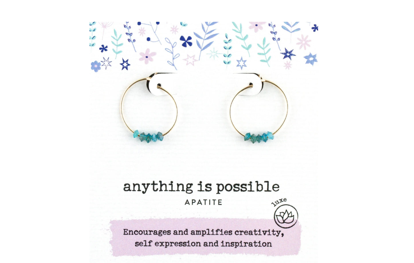 Apatite Gold Hoop Earrings: Anything is Possible