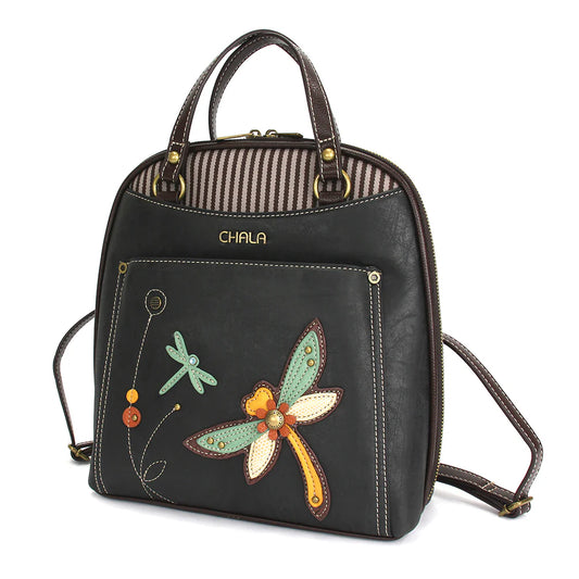 Dragonfly Leather Convertible Backpack Purse