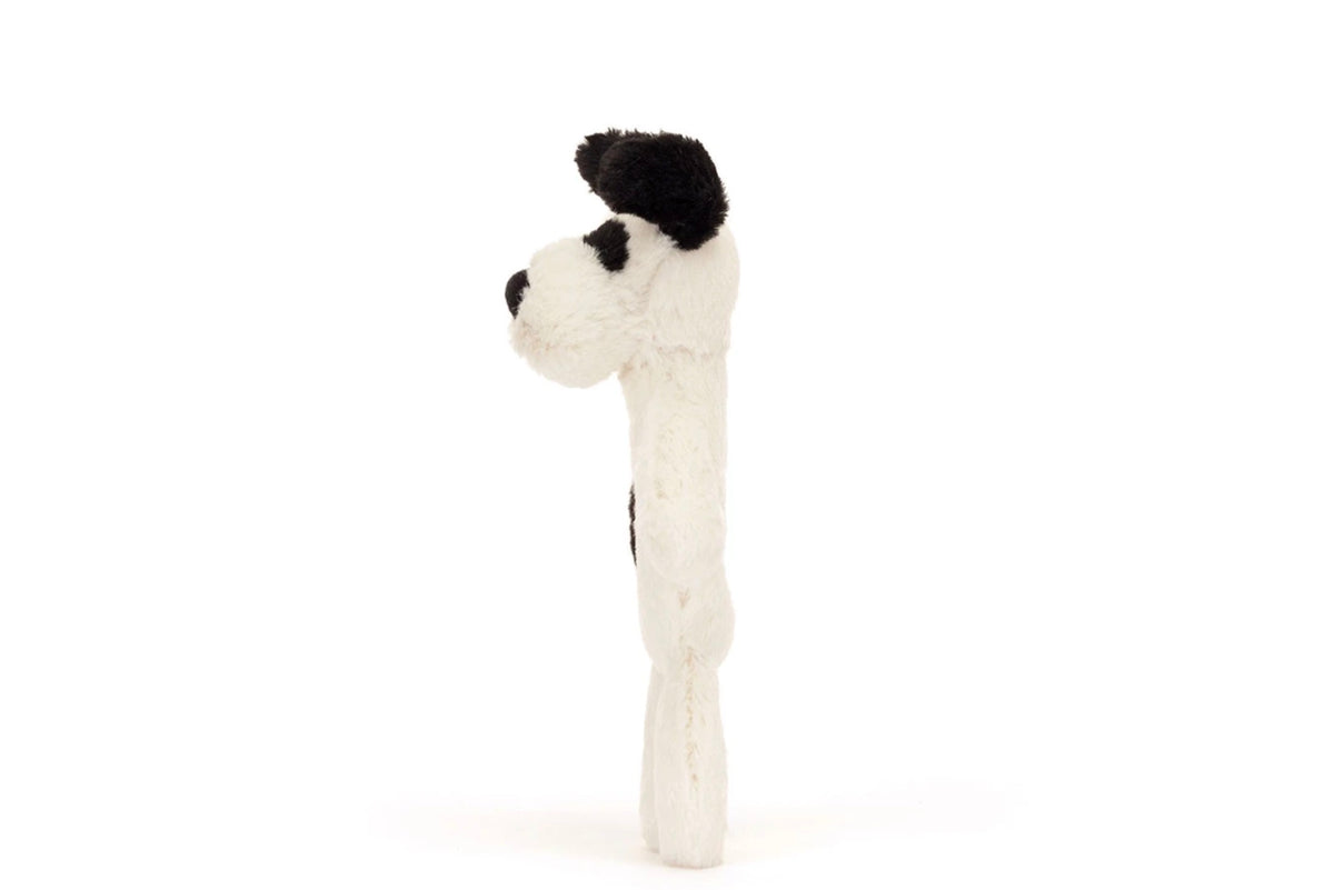 Bashful Rufferty Black & Cream Puppy Ring Rattle - JELLYCAT