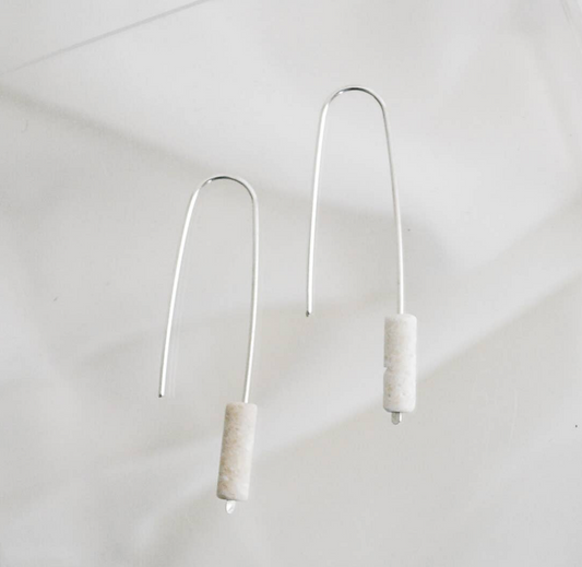 Riverstone Bead Threader Earrings - Handmade in Colorado