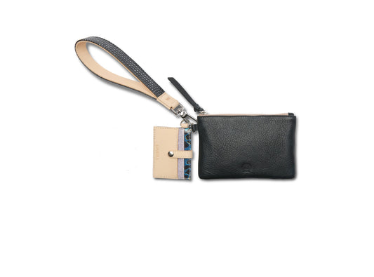 Evie Combi Leather Wristlet