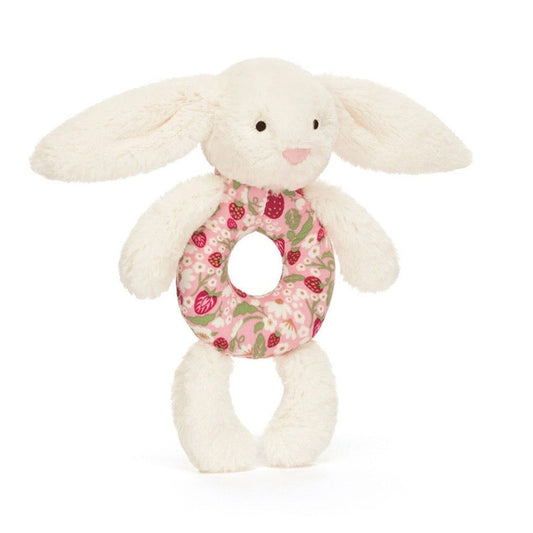 POS - Blossom Cream Bunny 'Berry' Ring Rattle - JELLYCAT