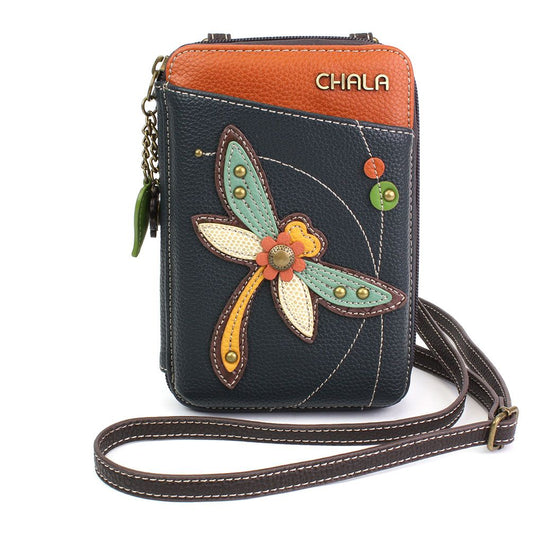 Dragonfly Leather Wallet/Crossbody Bag