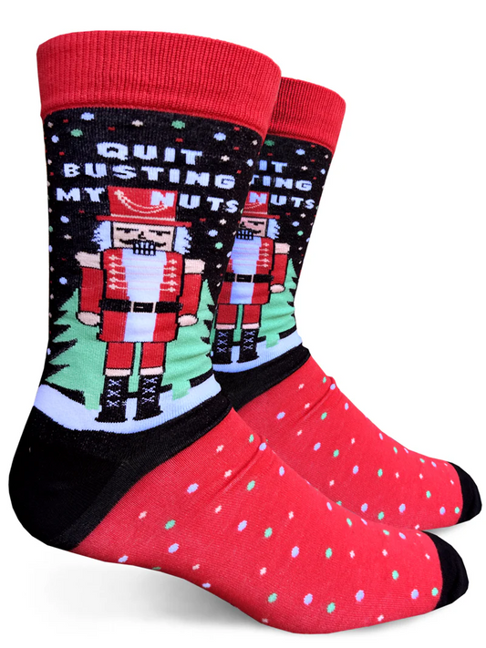 Quit Busting My Nuts Mens Crew Socks