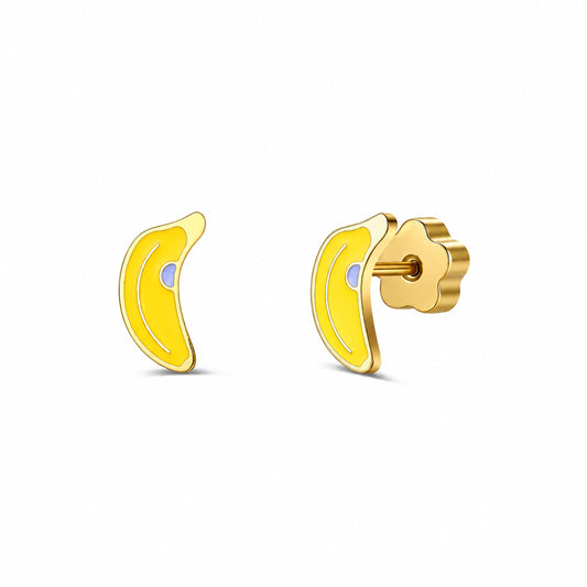 Banana Enamel Flat Back Earrings - JaxKelly