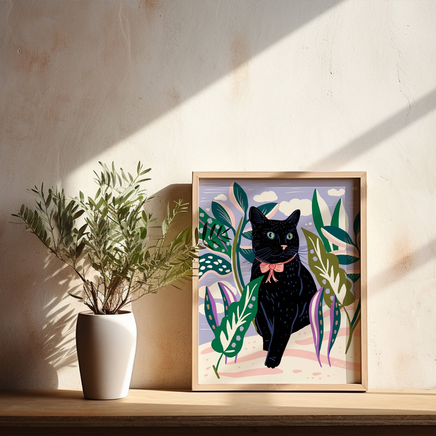 Black Cat Garden 8x10 Giclée Art Print - Tara Reed