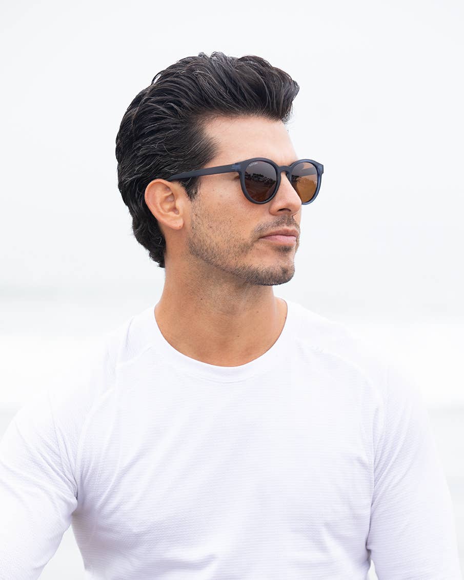 Arches -  Soft Navy Blue / Brown Polarized Lens - Blue Planet Eco-Eyewear