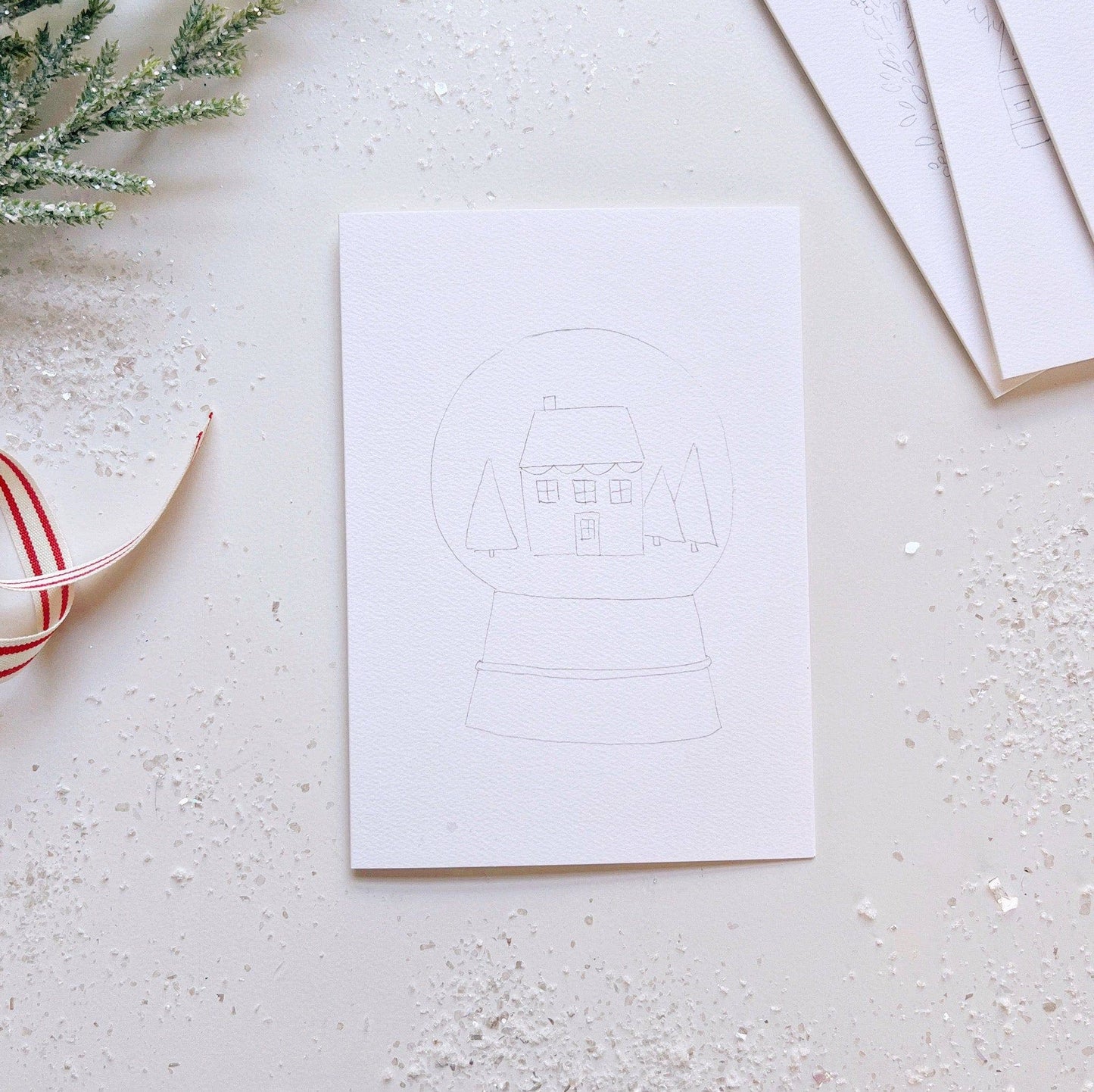 Christmas Cheer Paintable Notecard - emily lex studio