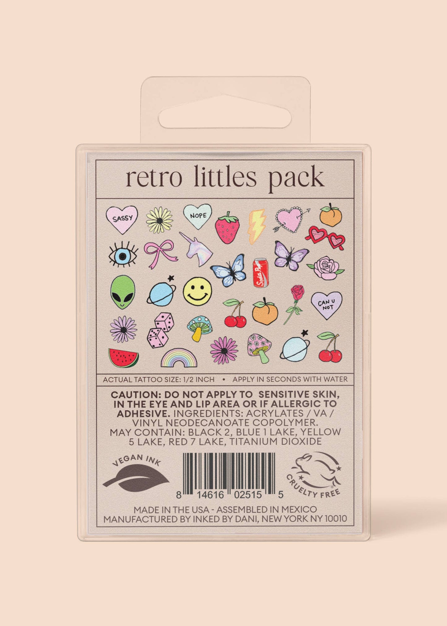 Retro Littles Temporary Tattoo Pack - INKED by Dani