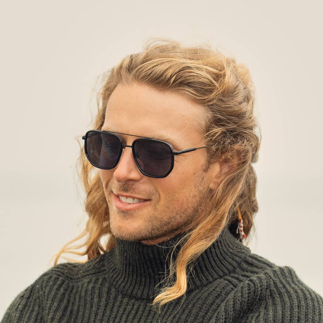 Flynn - Onyx / Matte Onyx / Smoke Polarized Lens - Blue Planet Eco-Eyewear