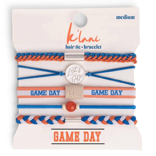 Denver Broncos Game Day Blue/Orange - Hair Tie Bracelet Set