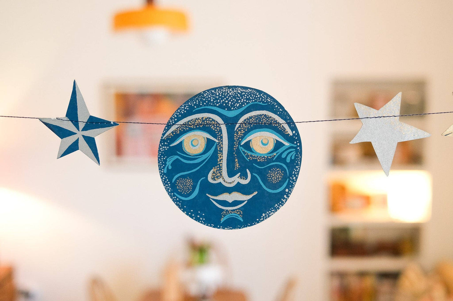 Man on the Moon Sewn Garland - Screen Printed by
