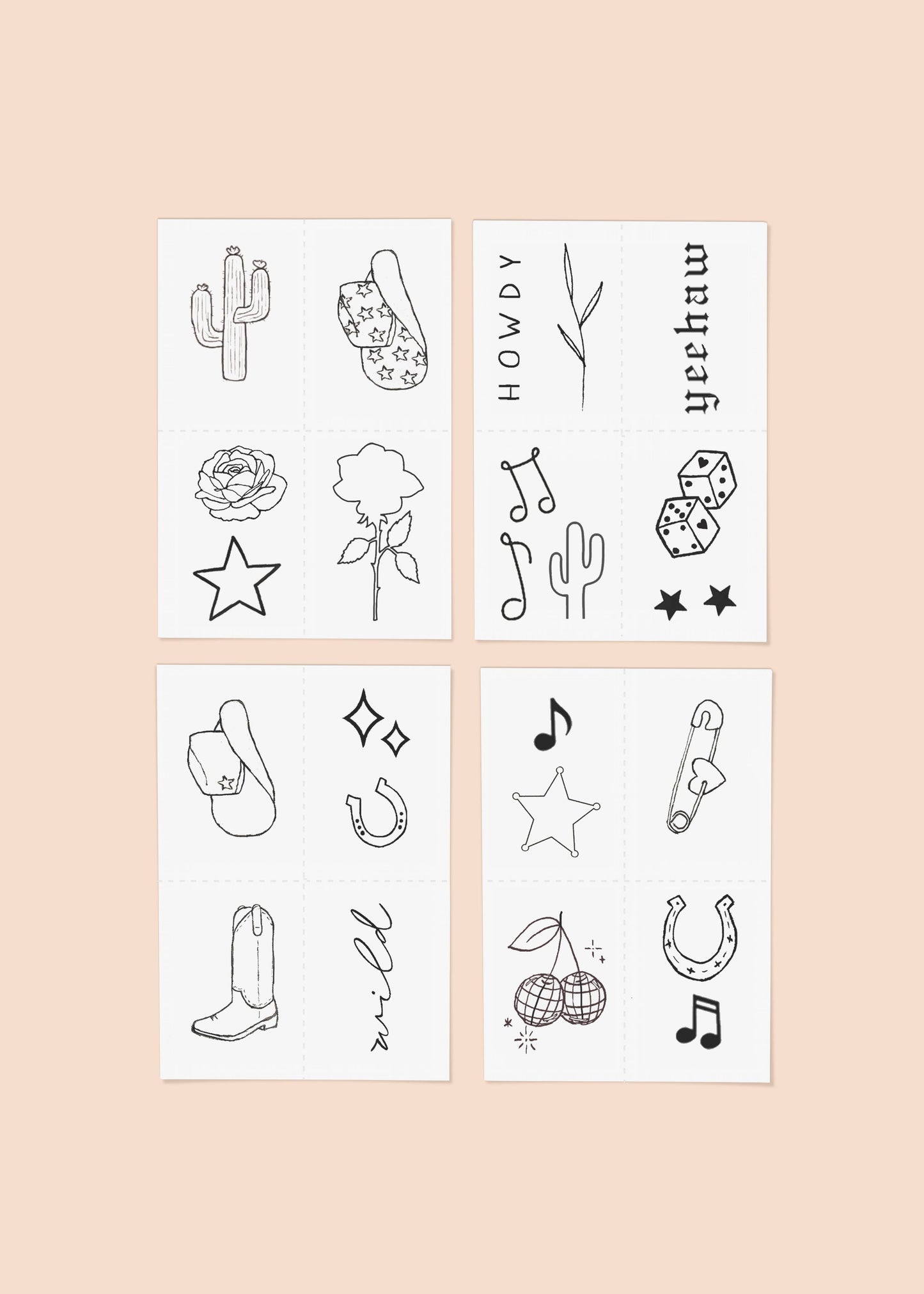 INKED by Dani - Disco Cowgirl Temporary Tattoo Pack