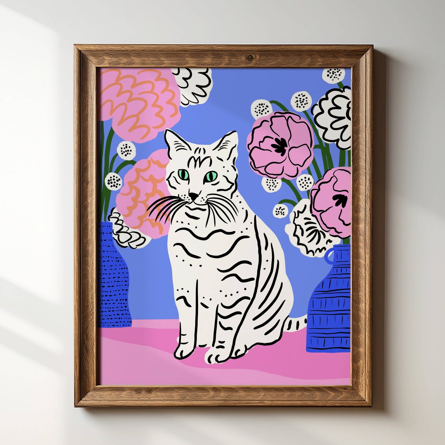 Cat Amongst Flowers 8x10 Giclée Art Print - Tara Reed