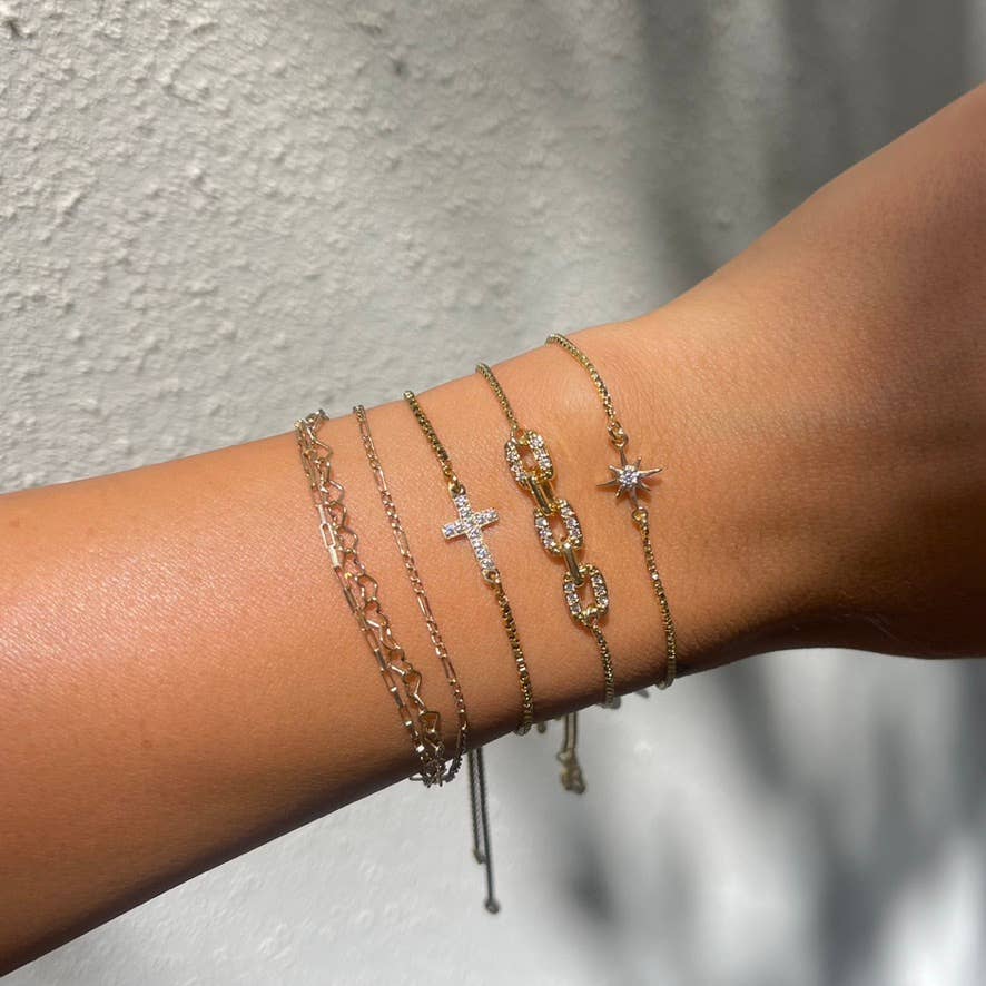 Chloe Gold Slider Bracelets - Waterproof