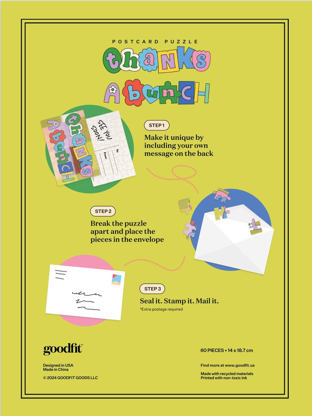 Postcard Puzzle - Thanks A Bunch - Goodfit Puzzles
