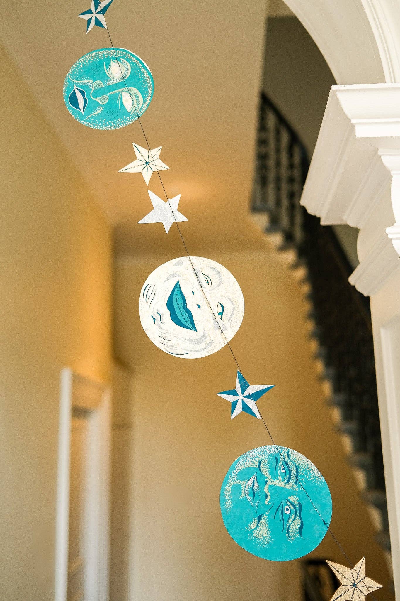 Man on the Moon Sewn Garland - Screen Printed by
