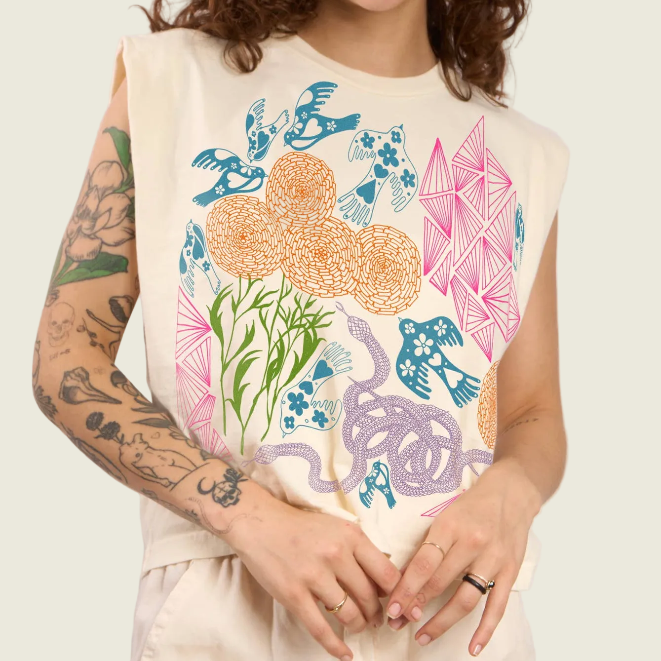Secret Garden Maisie Heavyweight Muscle Tee