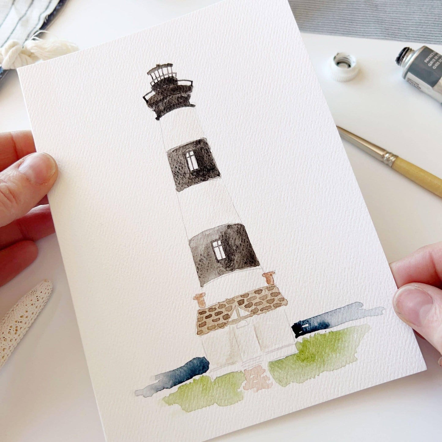 Seaside Paintable Watercolor Notecard set - emily lex studio