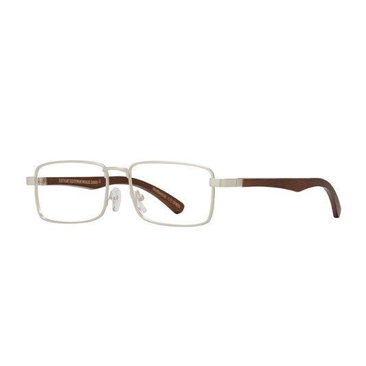 Blue Planet Eco-Eyewear - BP20972 - Harris -  Matte Silver / Walnut Wood /Blue Light