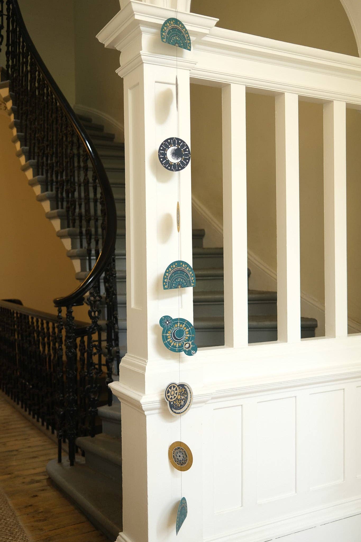 Celestial Vertical Wall Hanging - Screen Printed by Hand