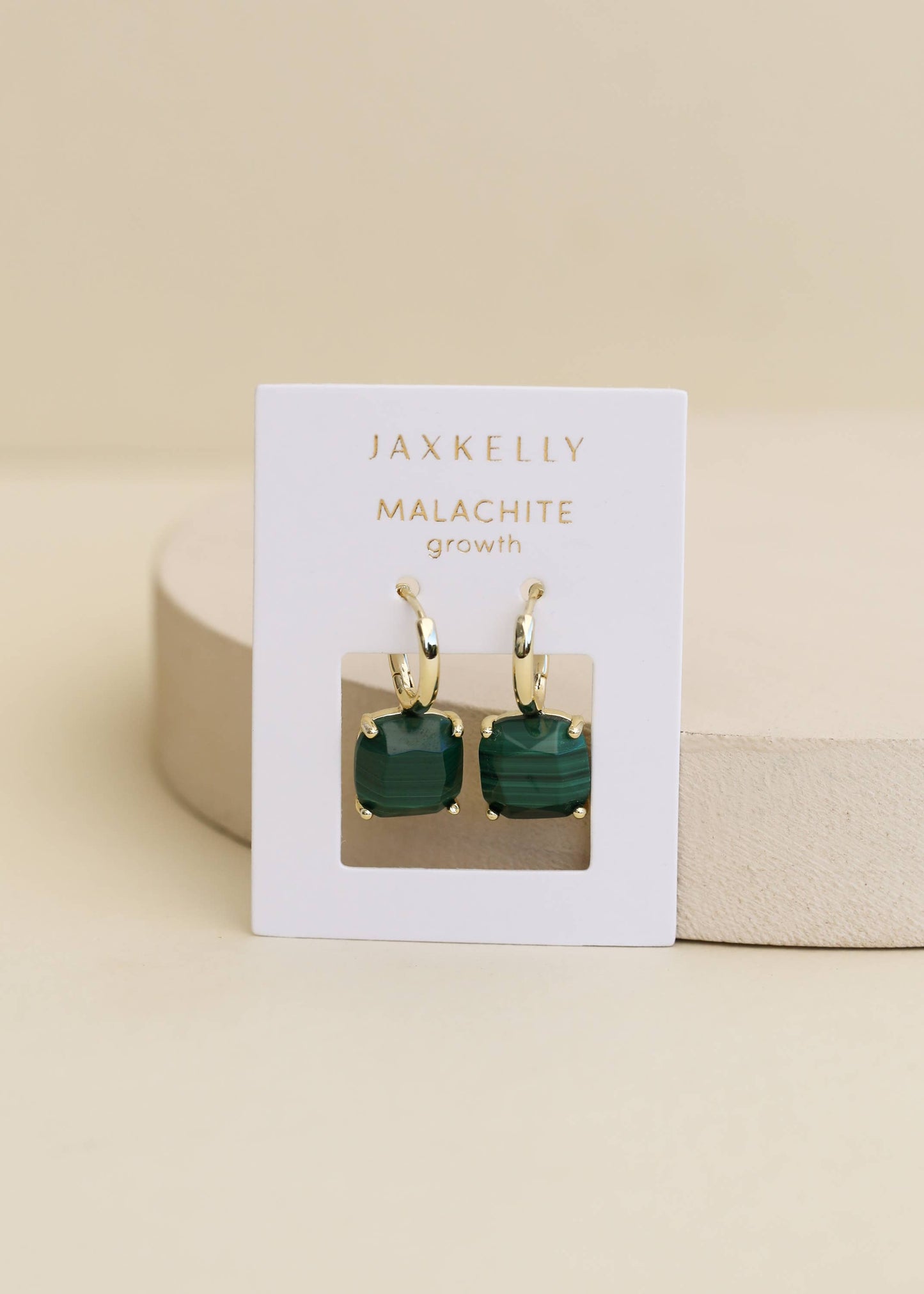 Malachite Gemstone Mini Drop Earrings - JaxKelly