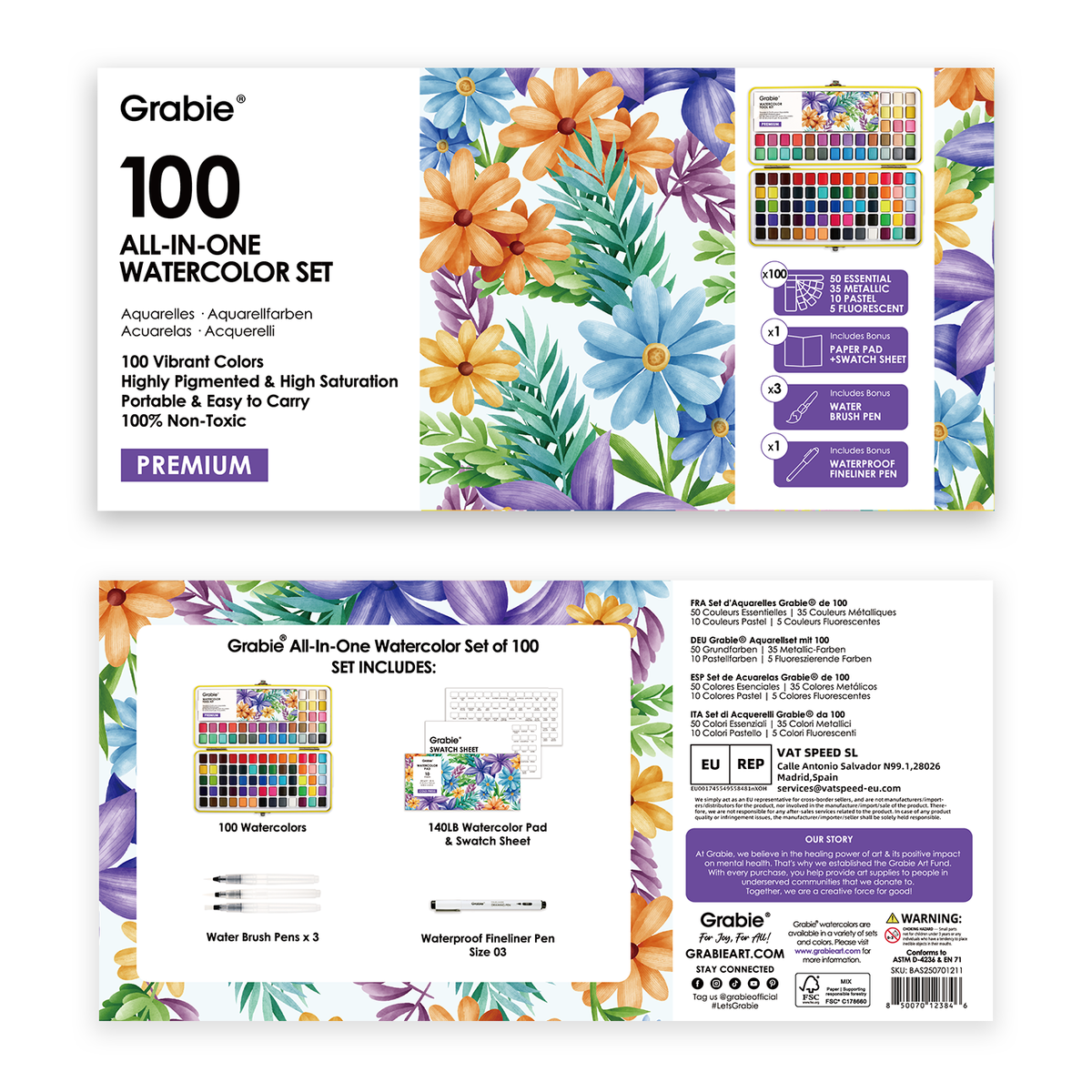 Grabie - Grabie All-In-One Premium Watercolor Set of 100