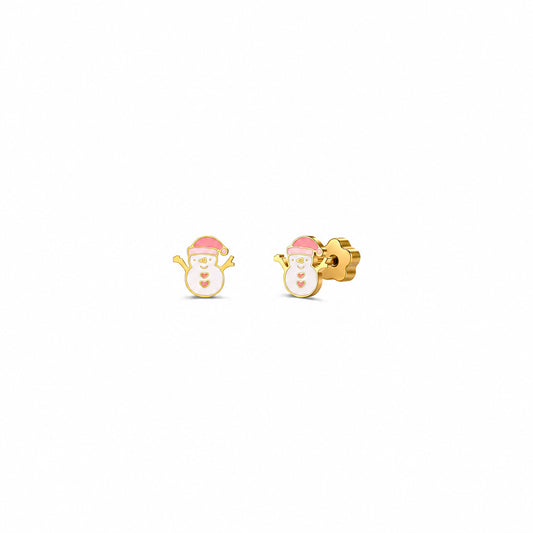 Snowman Enamel Flat Back Kids Earrings - JaxKelly