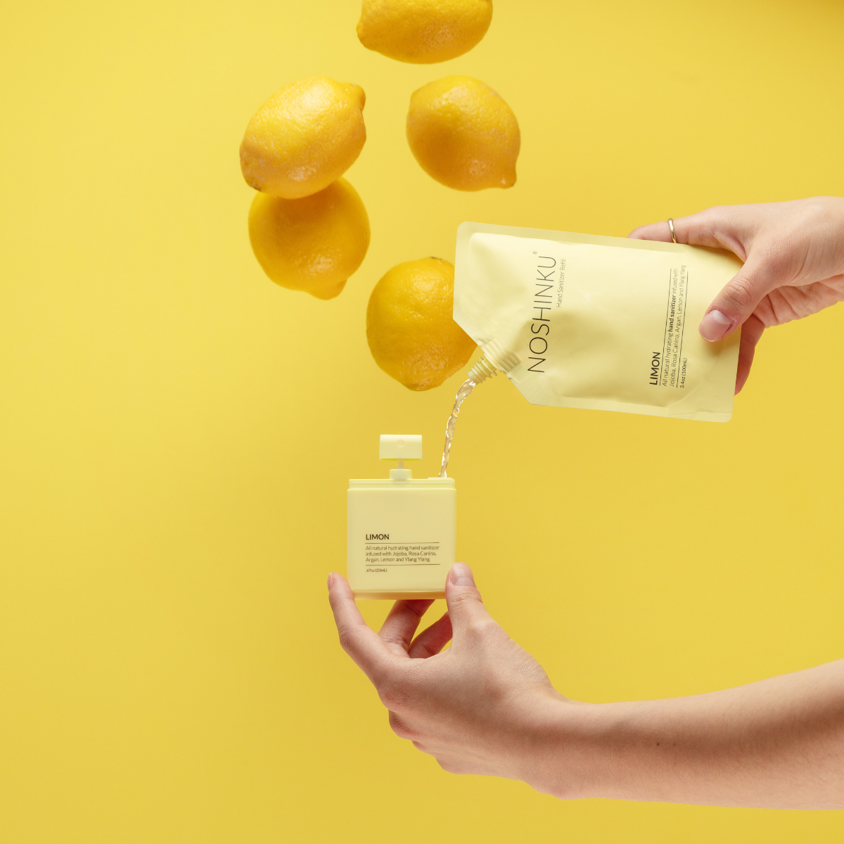 Refillable Lemon Ylang-Ylang Moisturizing Pocket Sanitizer - Noshinku