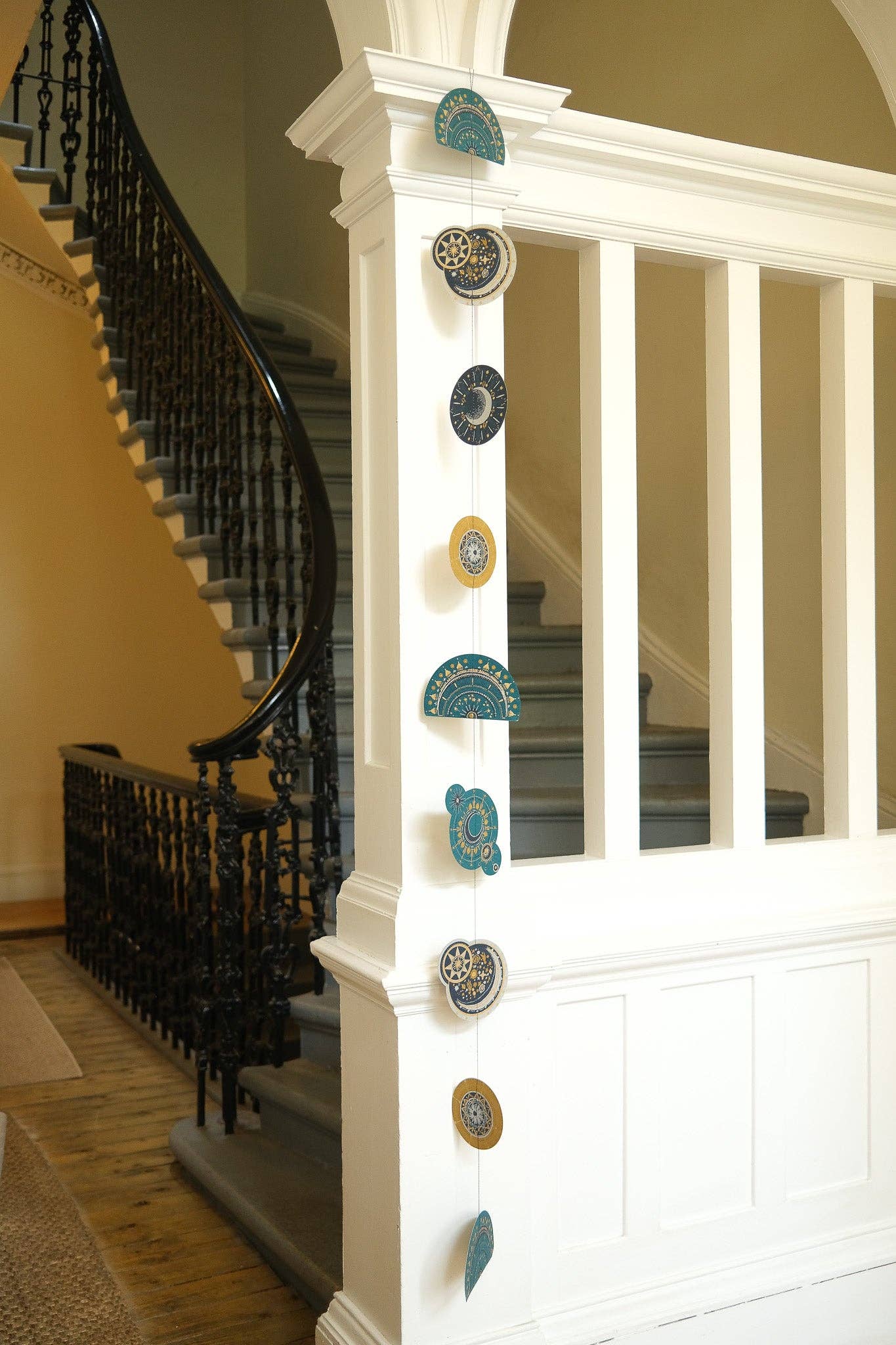 Celestial Vertical Wall Hanging - Screen Printed by Hand