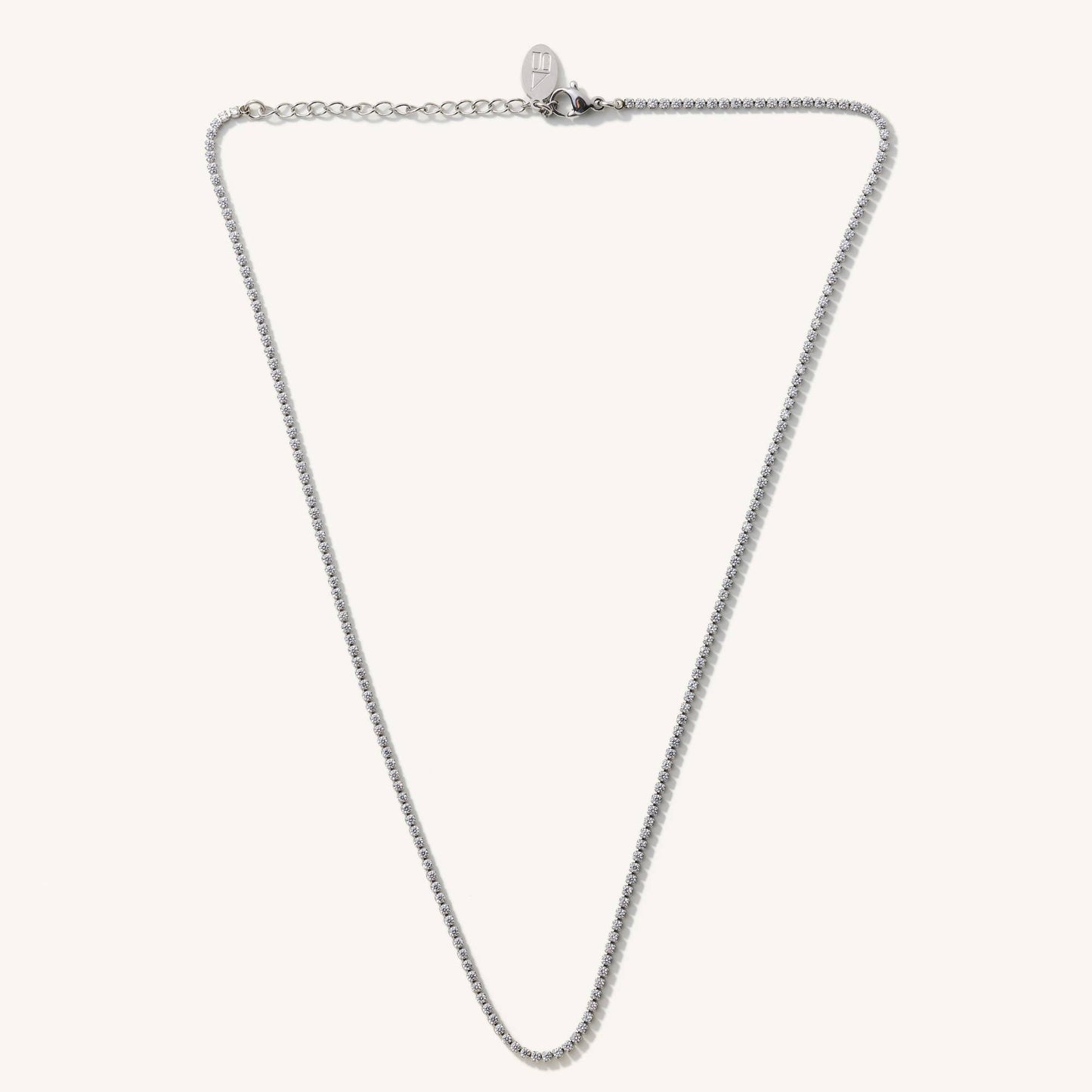 Micro Tennis Necklace- Silver