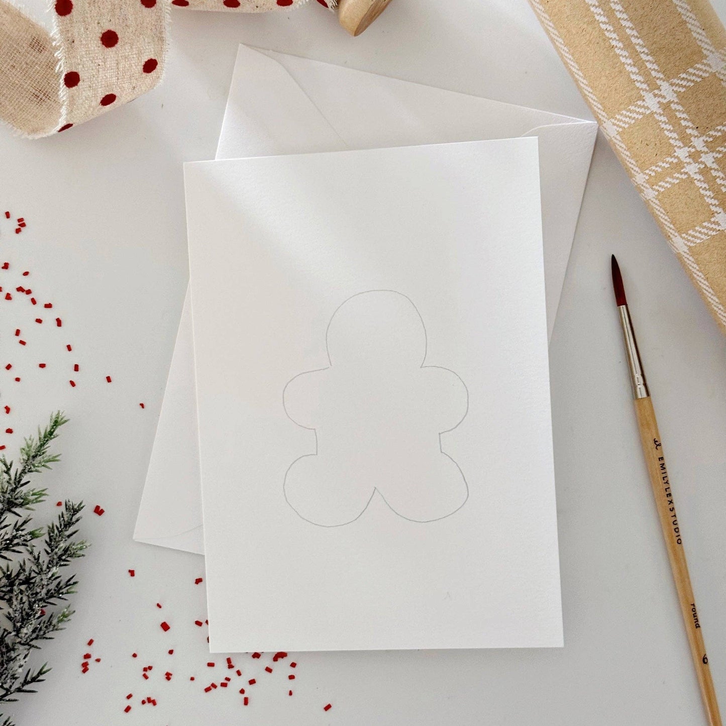 Gingerbread Paintable Notecards - emily lex studio