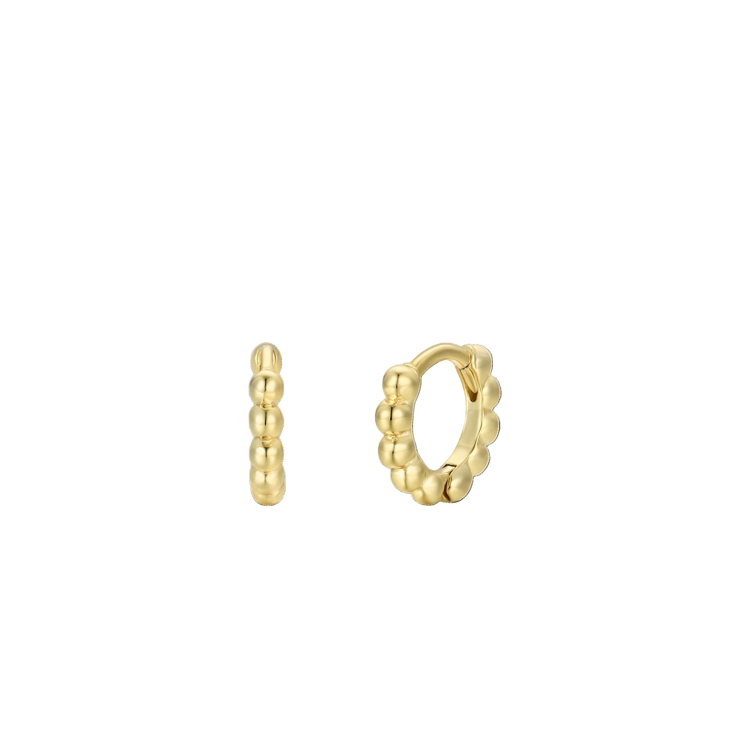 Tiny Ball Hoop Gold Earrings - JaxKelly