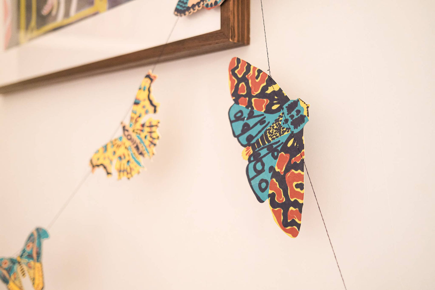 Moths Sewn Garland - Screen Printed by Hand